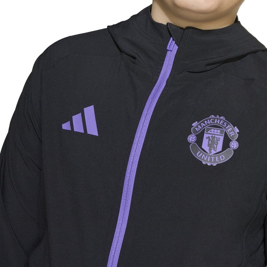 Manchester United Training Jacket Tiro 25 Competition Vis Tech Travel - Black/Purple Rush Kids-SoccerKits Hub | Buy Soccer Jerseys Online